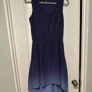 Blue ombré mossimo high low dress, S